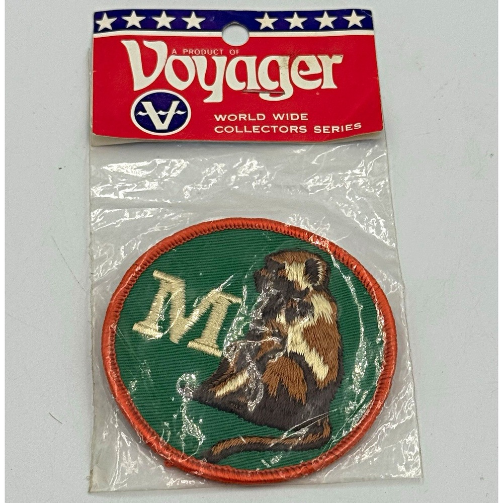 Voyager Embroidered Sew-On Patch Michigan MI Animal Design Round Single